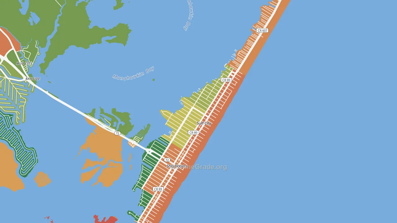 Surf City, NJ Map of Theft Rates
