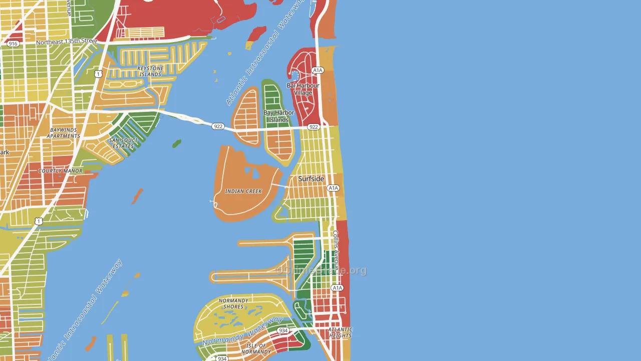 Surfside, FL Map of Theft Rates