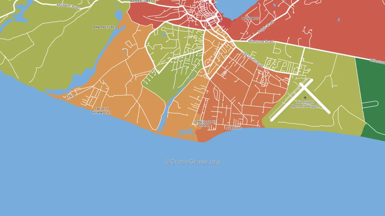 Surfside, MA Map of Theft Rates