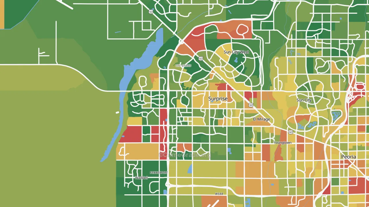 Surprise, AZ Map of Theft Rates