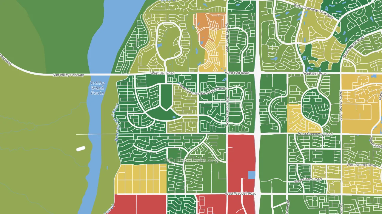 Surprise Farms, Surprise, AZ Map of Theft Rates
