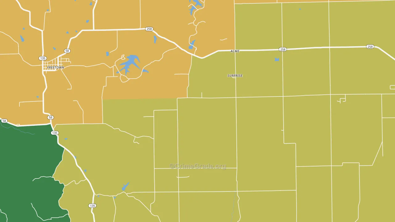 Surprise, IN Map of Theft Rates