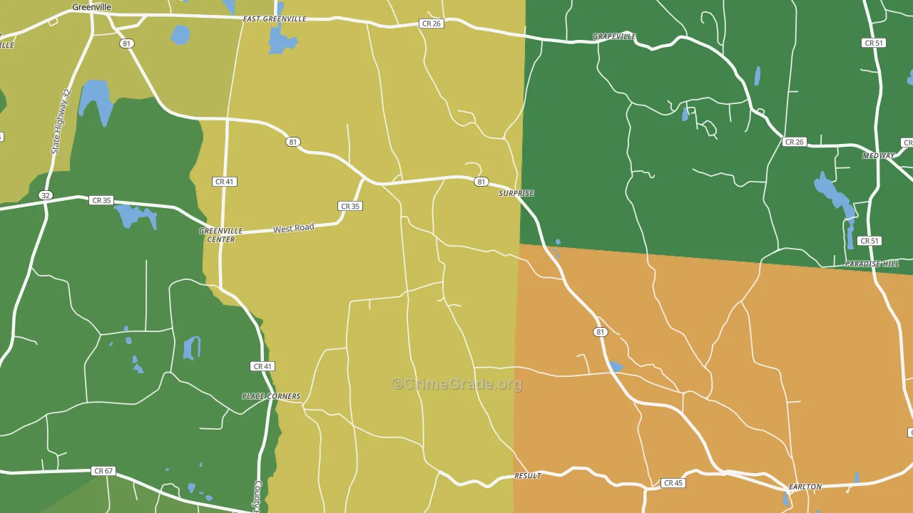 Surprise, NY Map of Theft Rates