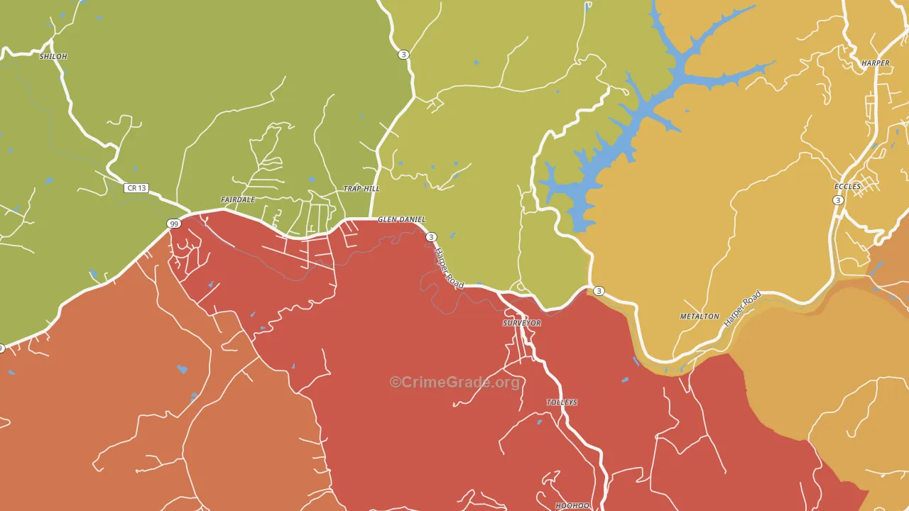Surveyor, WV Map of Theft Rates