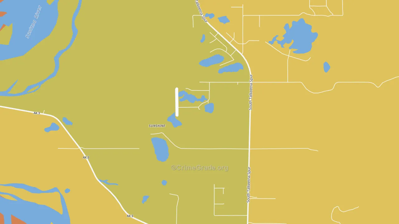 Susitna North, AK Map of Theft Rates