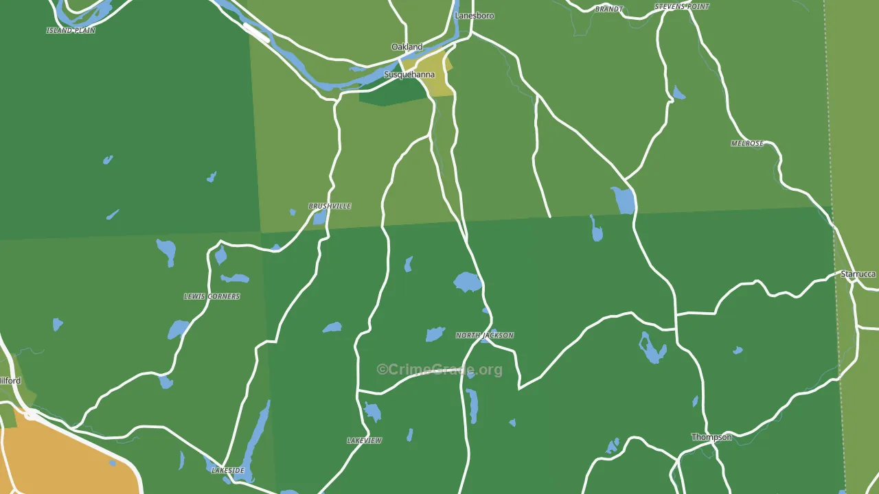 Susquehanna, PA Map of Theft Rates