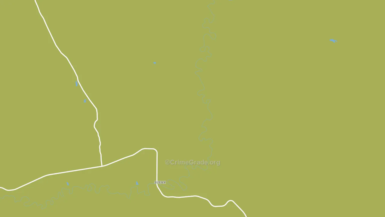 Sussex, WY Map of Theft Rates