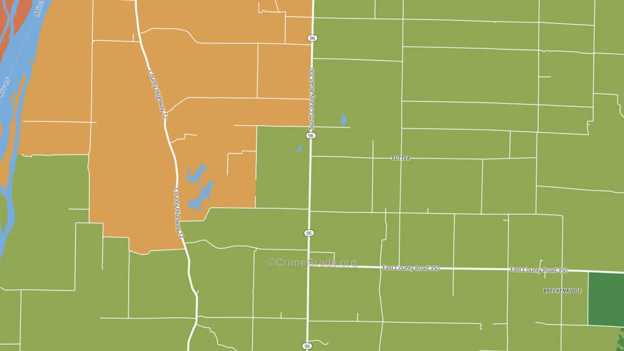 Sutter, IL Map of Theft Rates