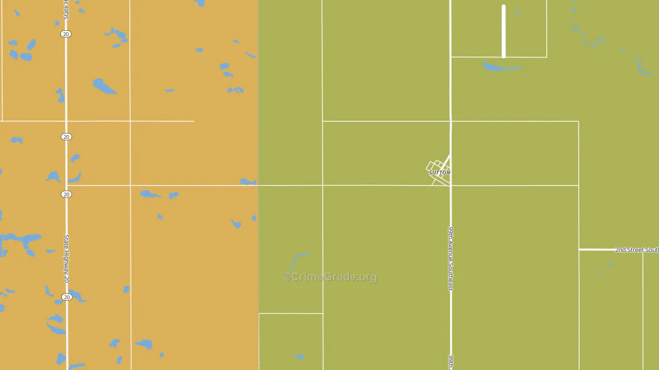 Sutton, ND Map of Theft Rates
