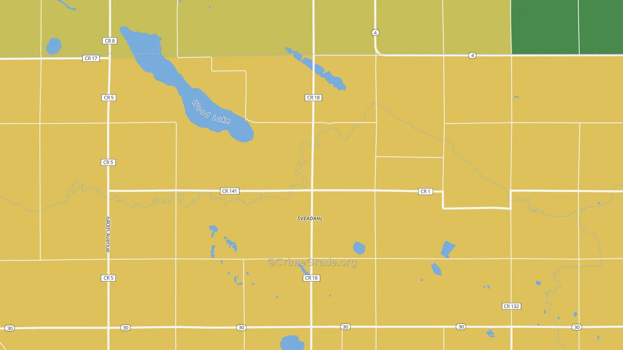 Sveadahl, MN Map of Theft Rates