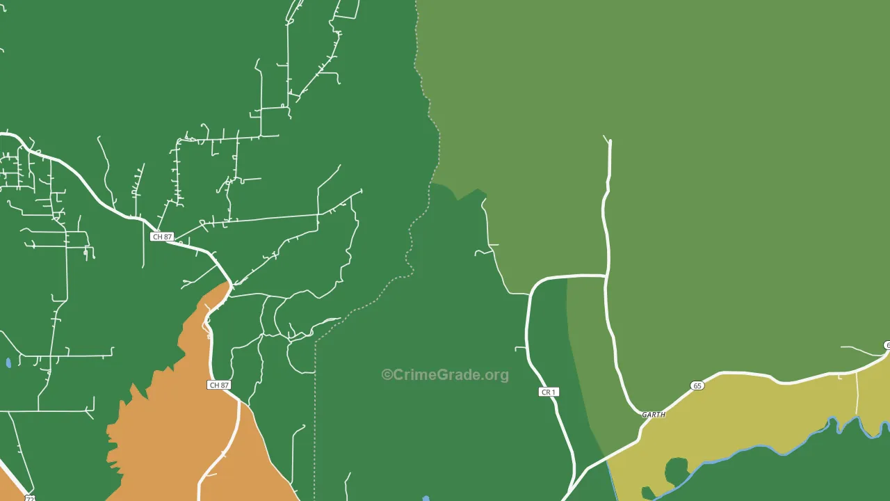 Swaim, AL Map of Theft Rates