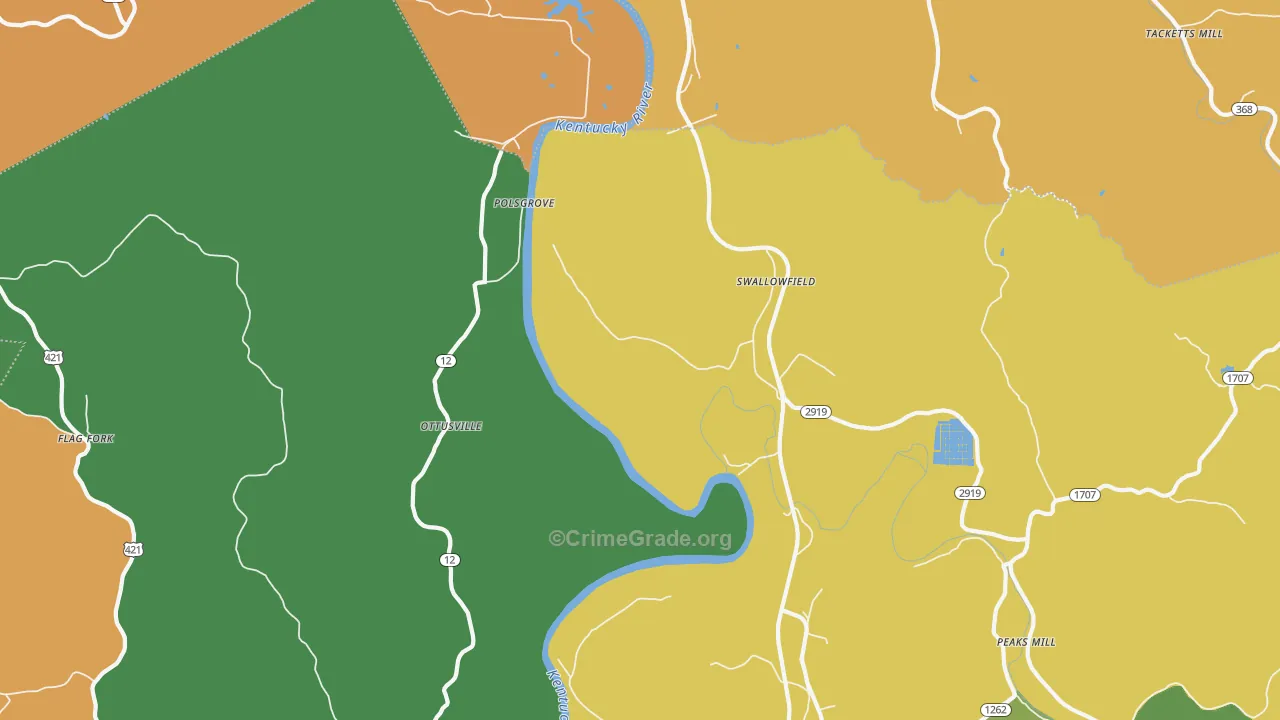 Swallowfield, KY Map of Theft Rates