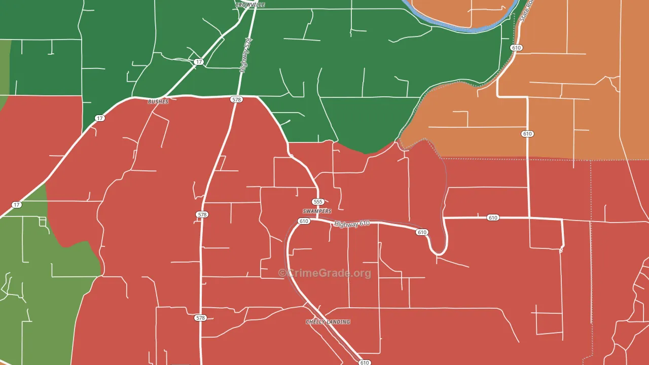 Swampers, LA Map of Theft Rates