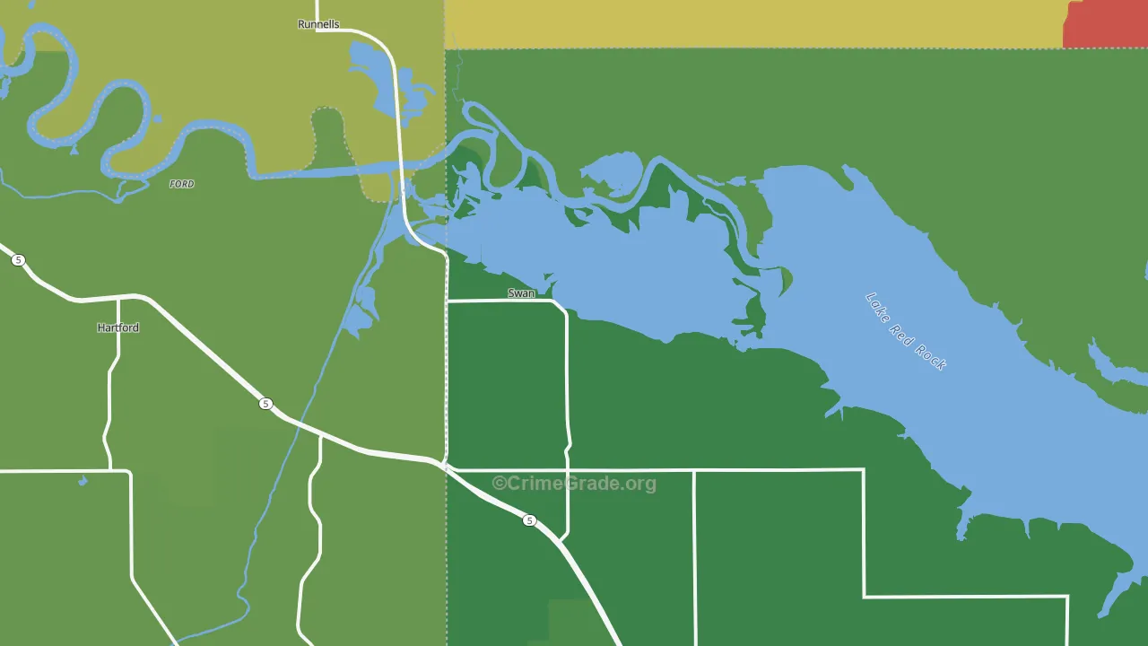 Swan, IA Map of Theft Rates