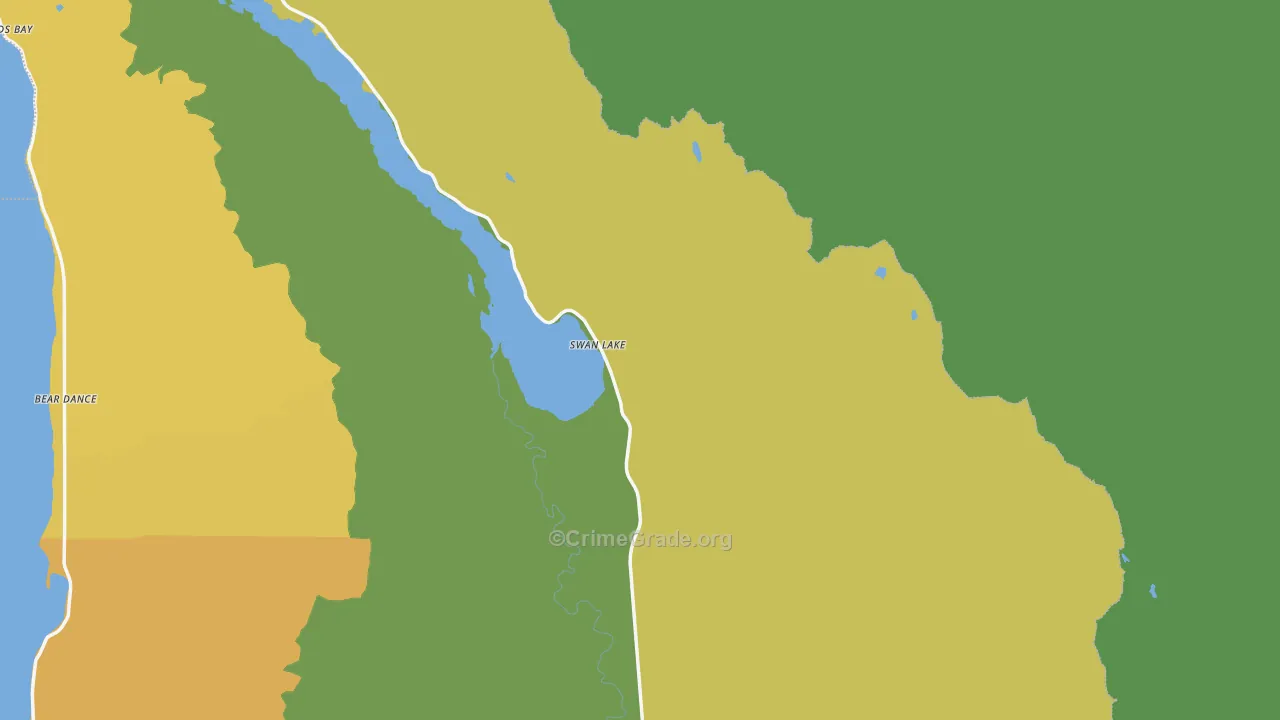 Swan Lake, MT Map of Theft Rates