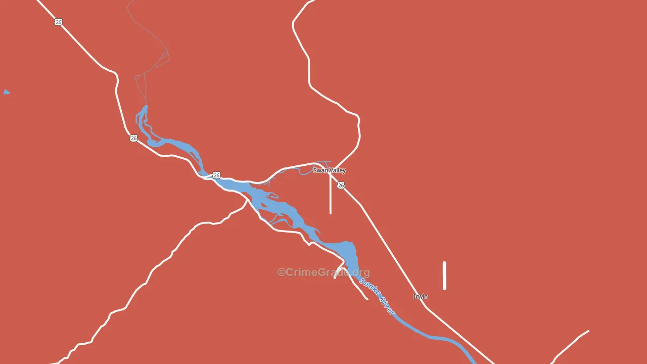 Swan Valley, ID Map of Theft Rates