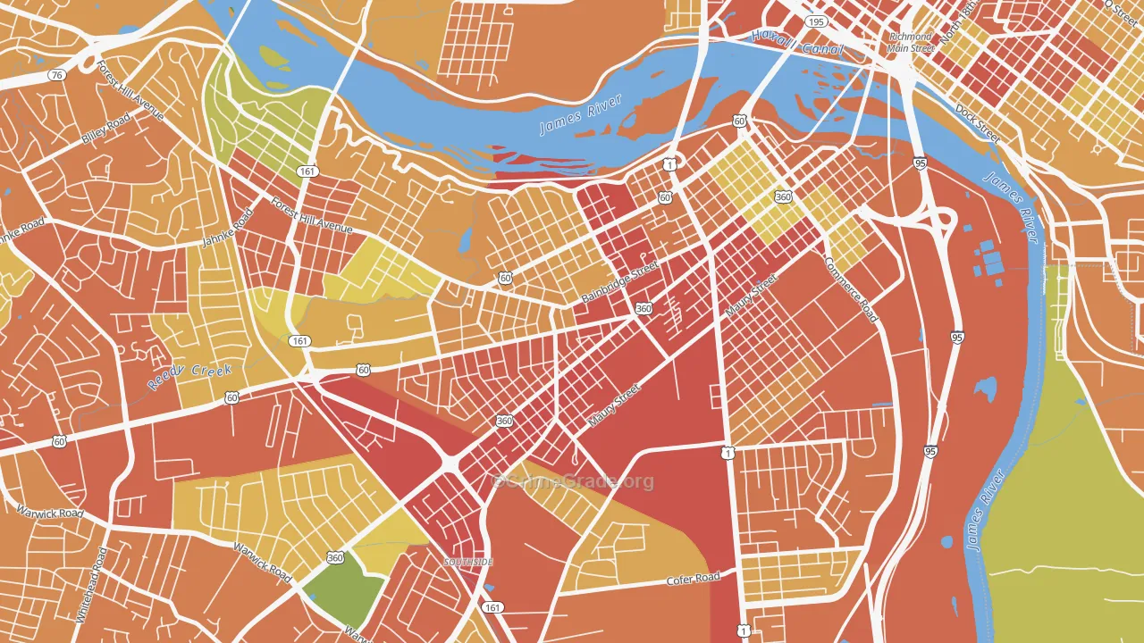 Swansboro, Richmond, VA Map of Theft Rates