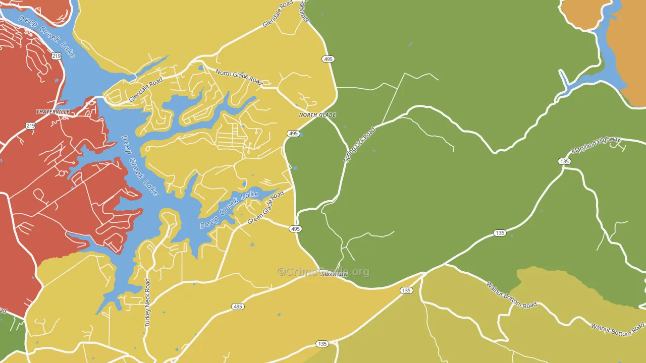 Swanton, MD Map of Theft Rates