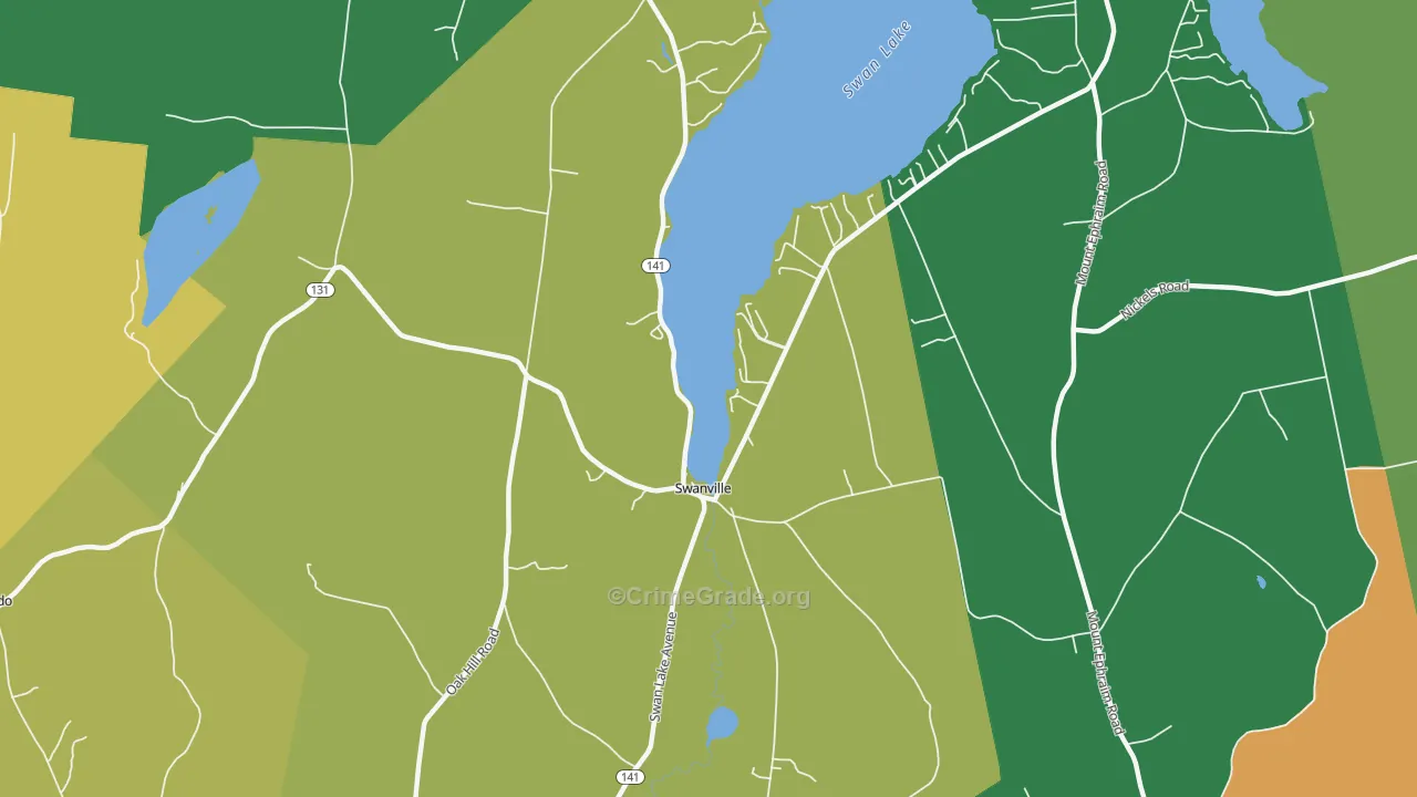 Swanville, ME Map of Theft Rates