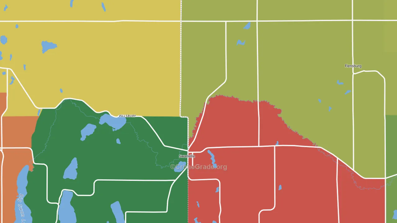 Swanville, MN Map of Theft Rates