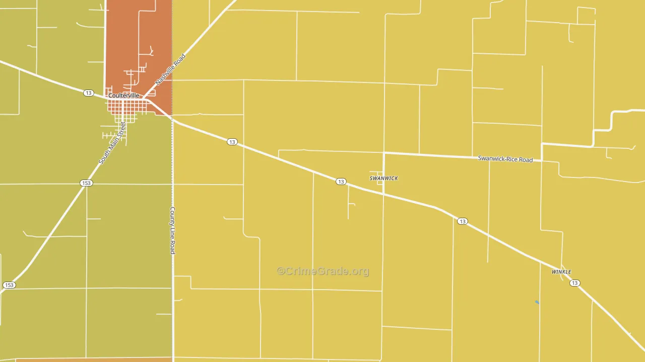 Swanwick, IL Map of Theft Rates
