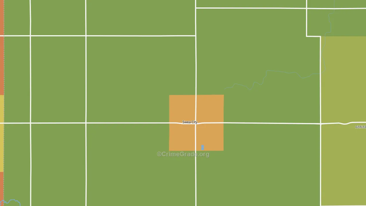 Swea City, IA Map of Theft Rates