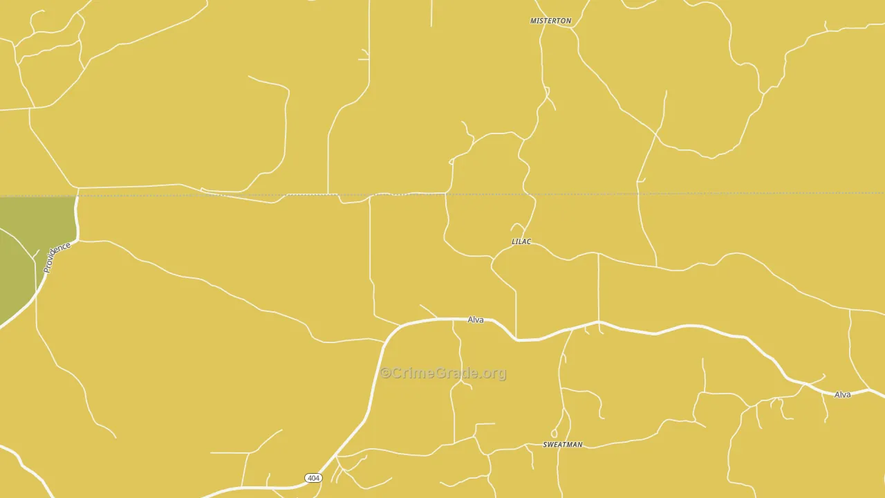 Sweatman, MS Map of Theft Rates