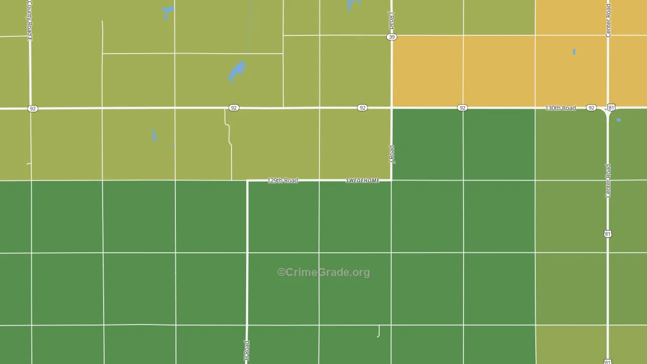 Swedehome, NE Map of Theft Rates
