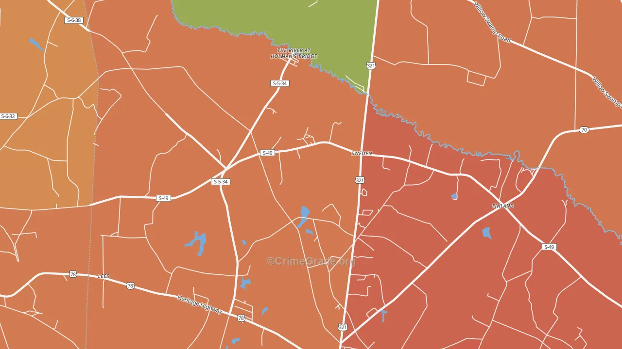 Sweden, SC Map of Theft Rates