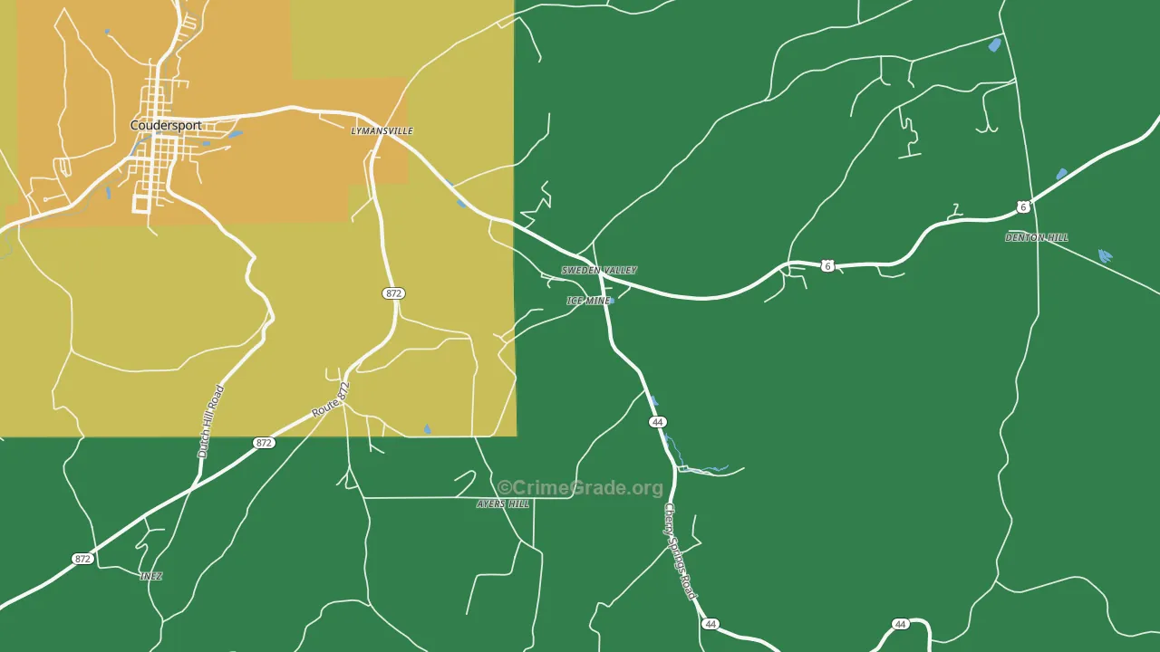 Sweden Valley, PA Map of Theft Rates