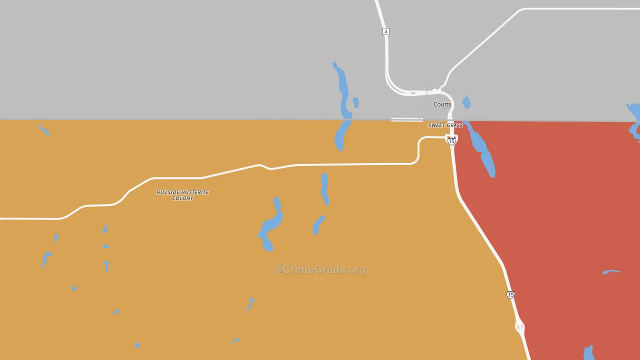 Sweet Grass, MT Map of Theft Rates