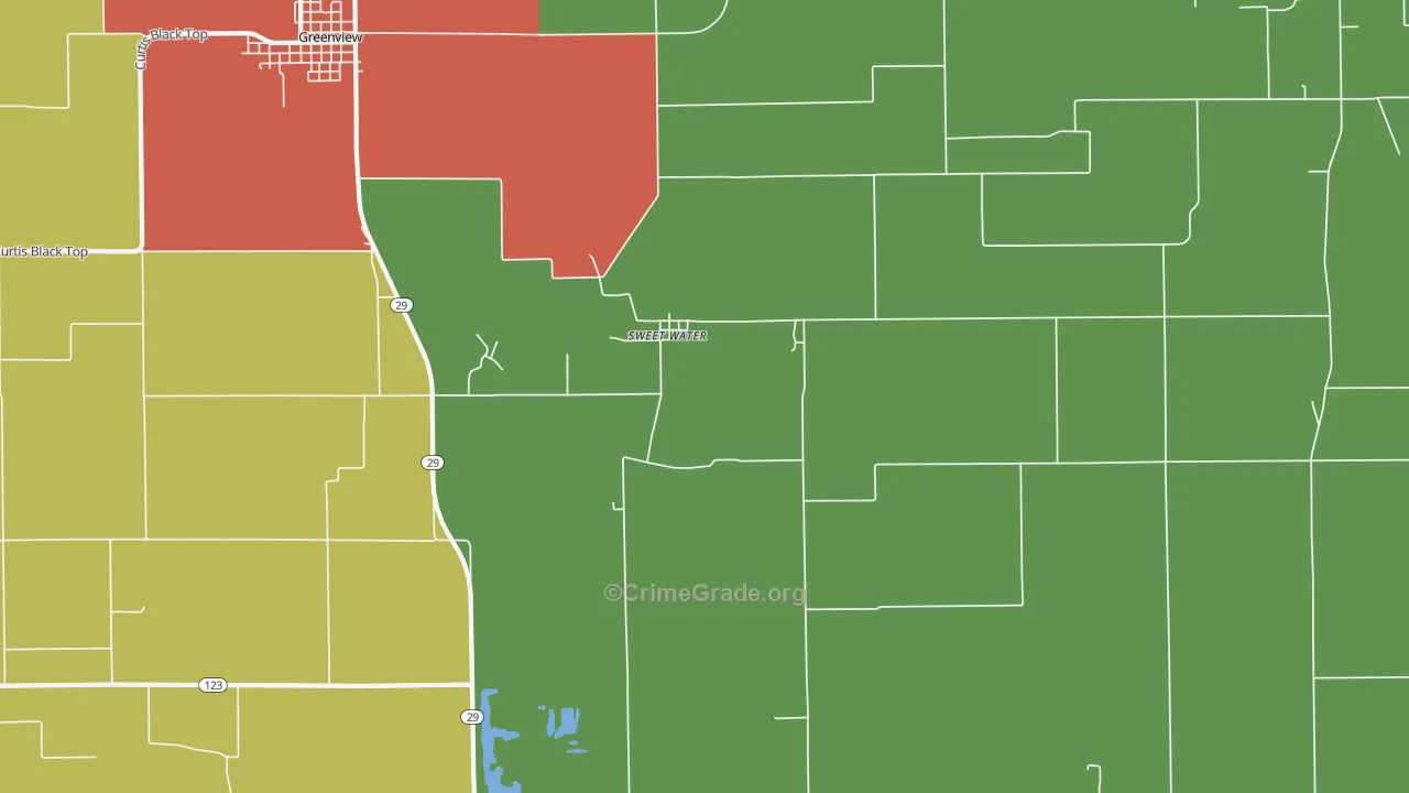 Sweet Water, IL Map of Theft Rates