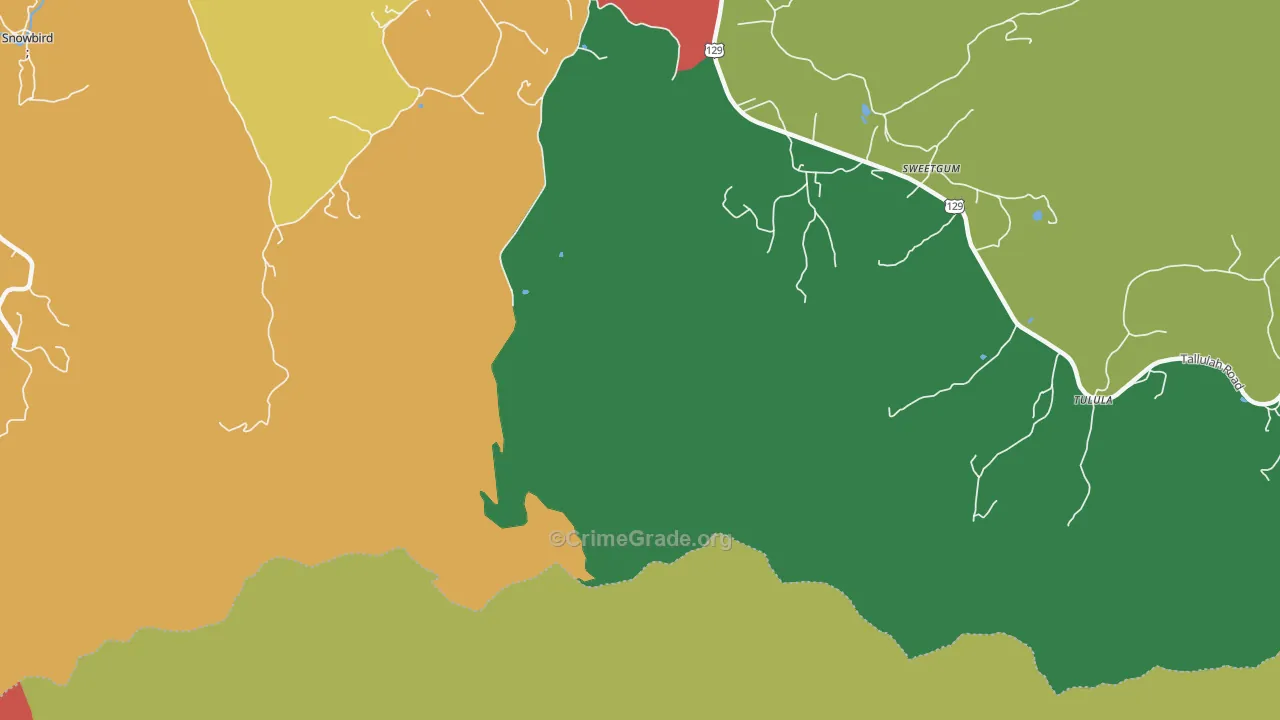 Sweetgum, NC Map of Theft Rates