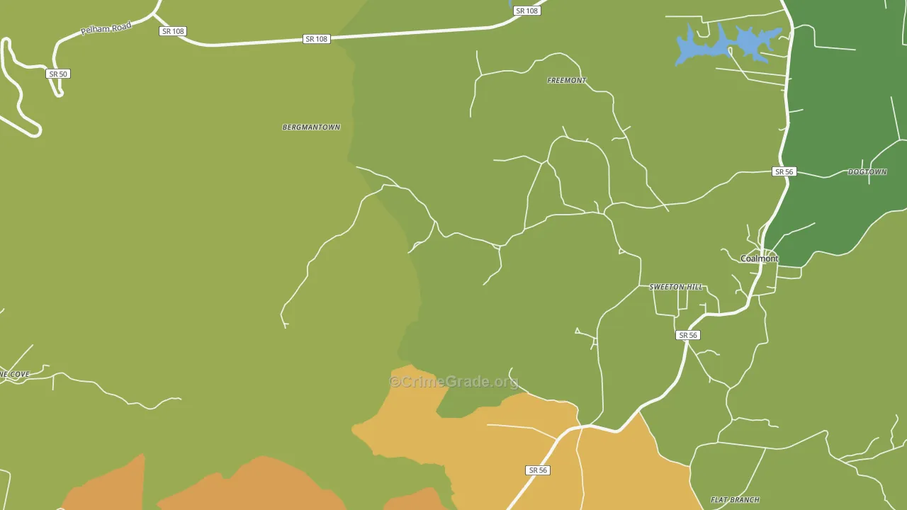 Sweeton Hill, TN Map of Theft Rates