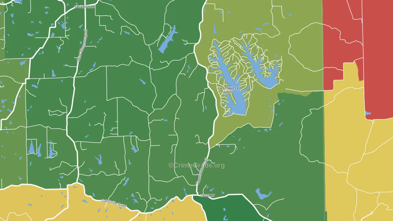 Sweetwater Lake, IN Map of Theft Rates