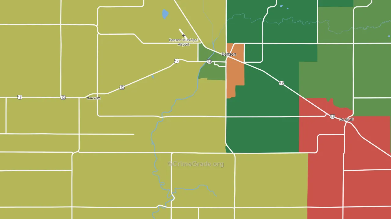 Swift County, MN Map of Theft Rates