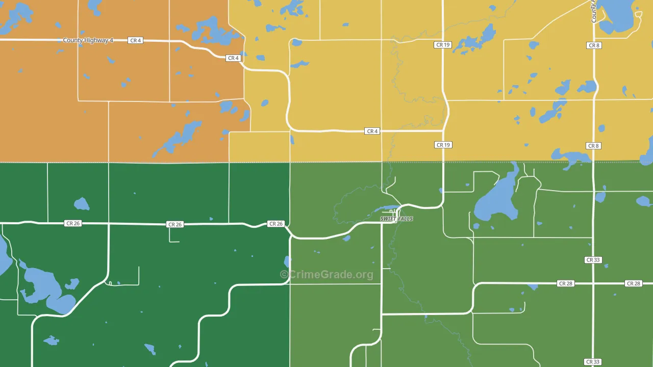 Swift Falls, MN Map of Theft Rates