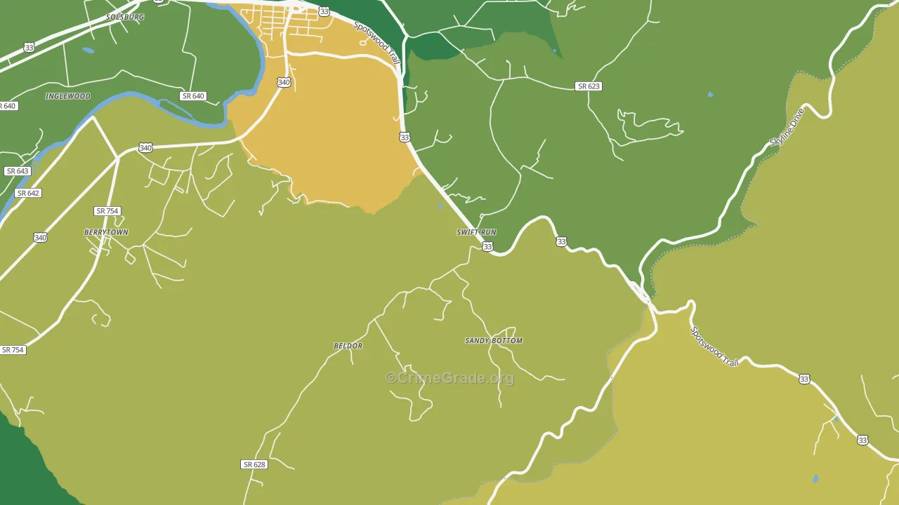Swift Run, VA Map of Theft Rates