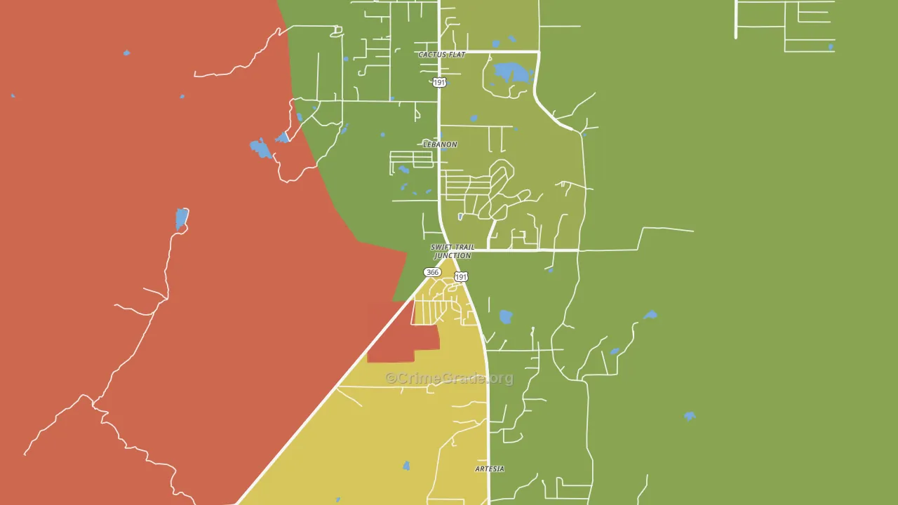 Swift Trail Junction, AZ Map of Theft Rates