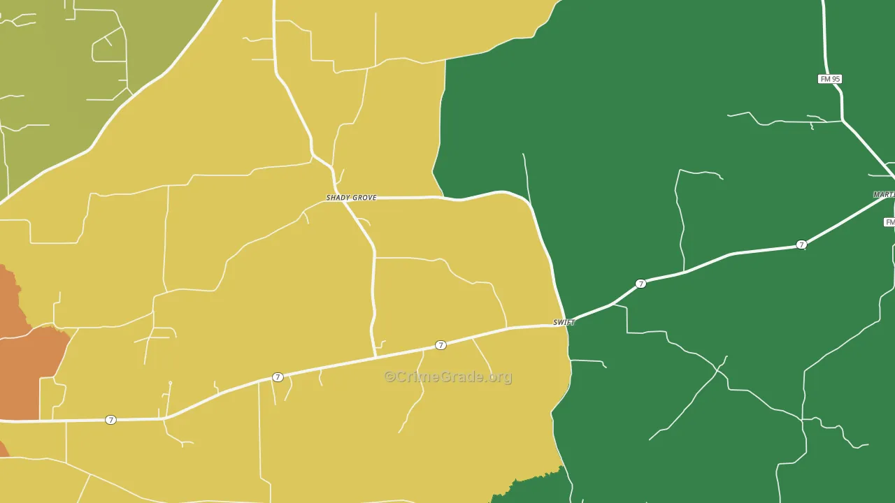 Swift, TX Map of Theft Rates
