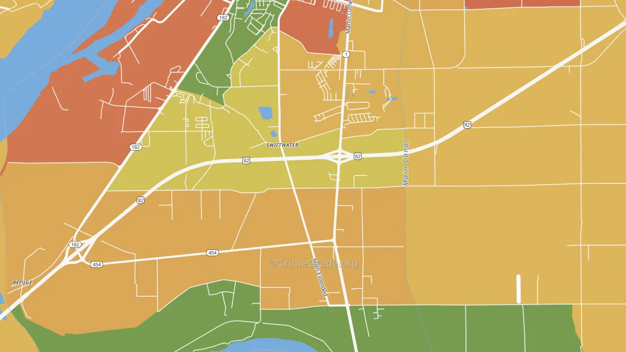 Swiftwater, MS Map of Theft Rates