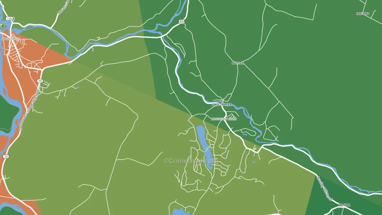 Swiftwater, NH Map of Theft Rates