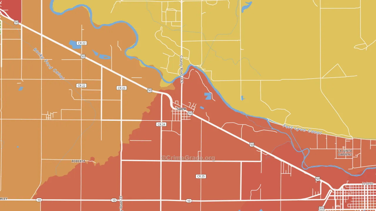 Swink, CO Map of Theft Rates