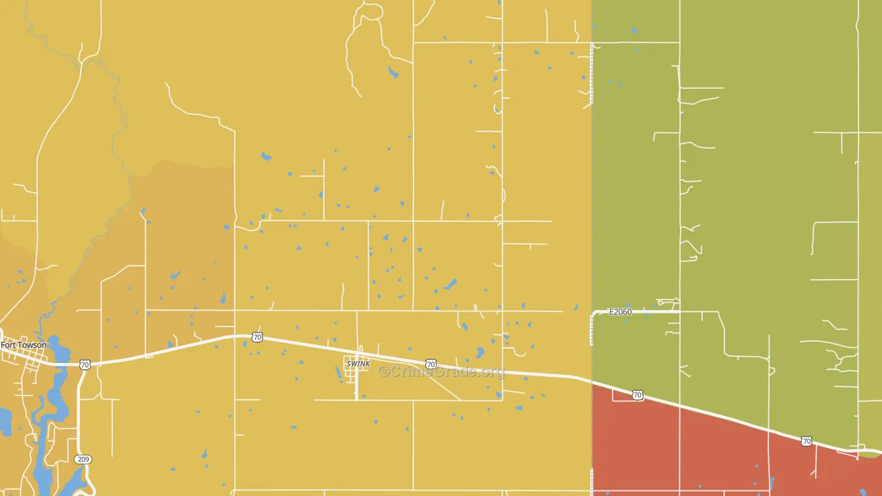 Swink, OK Map of Theft Rates