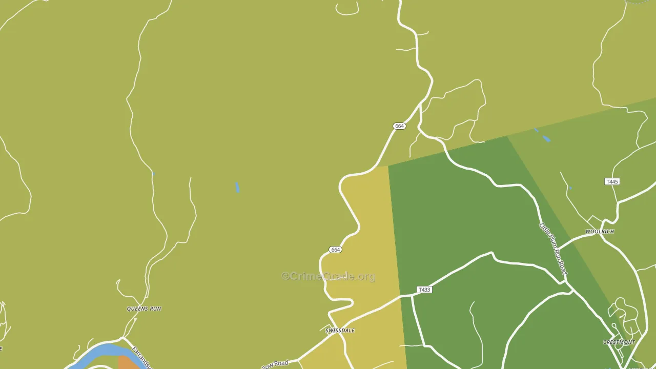 Swissdale, PA Map of Theft Rates