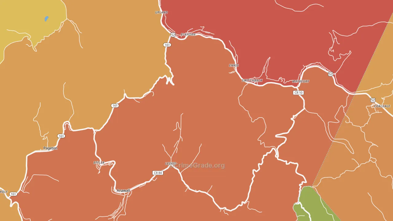 Switchback, WV Map of Theft Rates