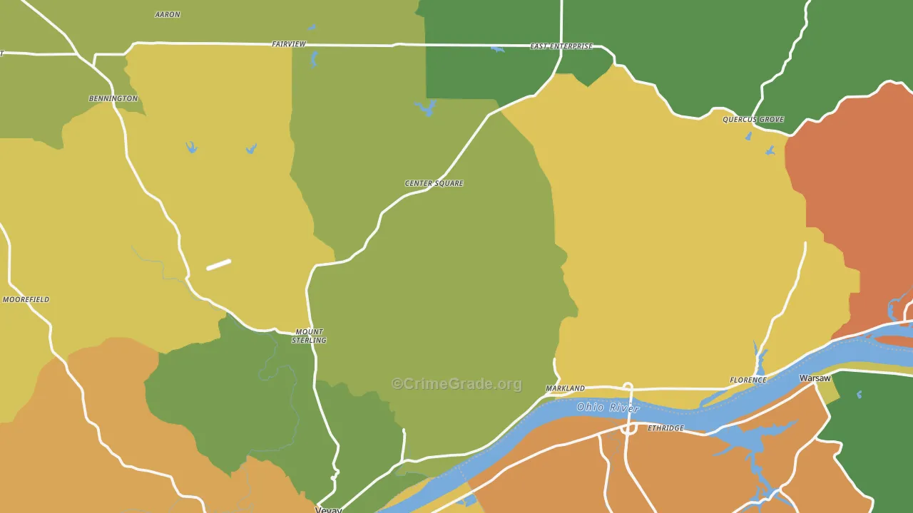 Switzerland County, IN Map of Theft Rates