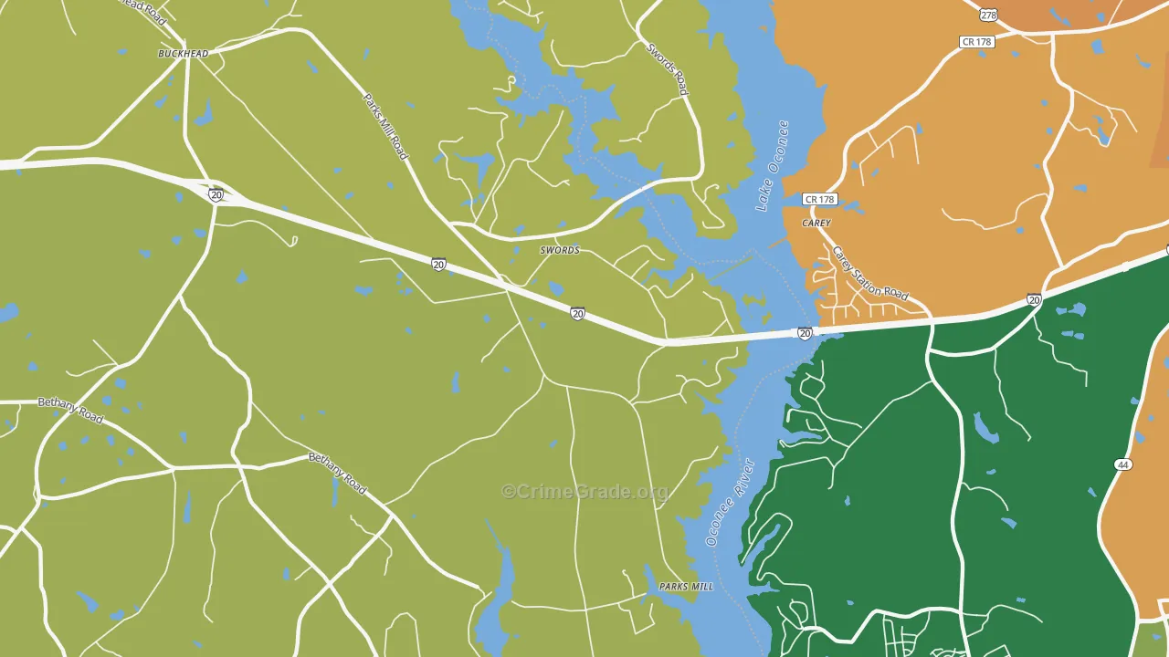 Swords, GA Map of Theft Rates