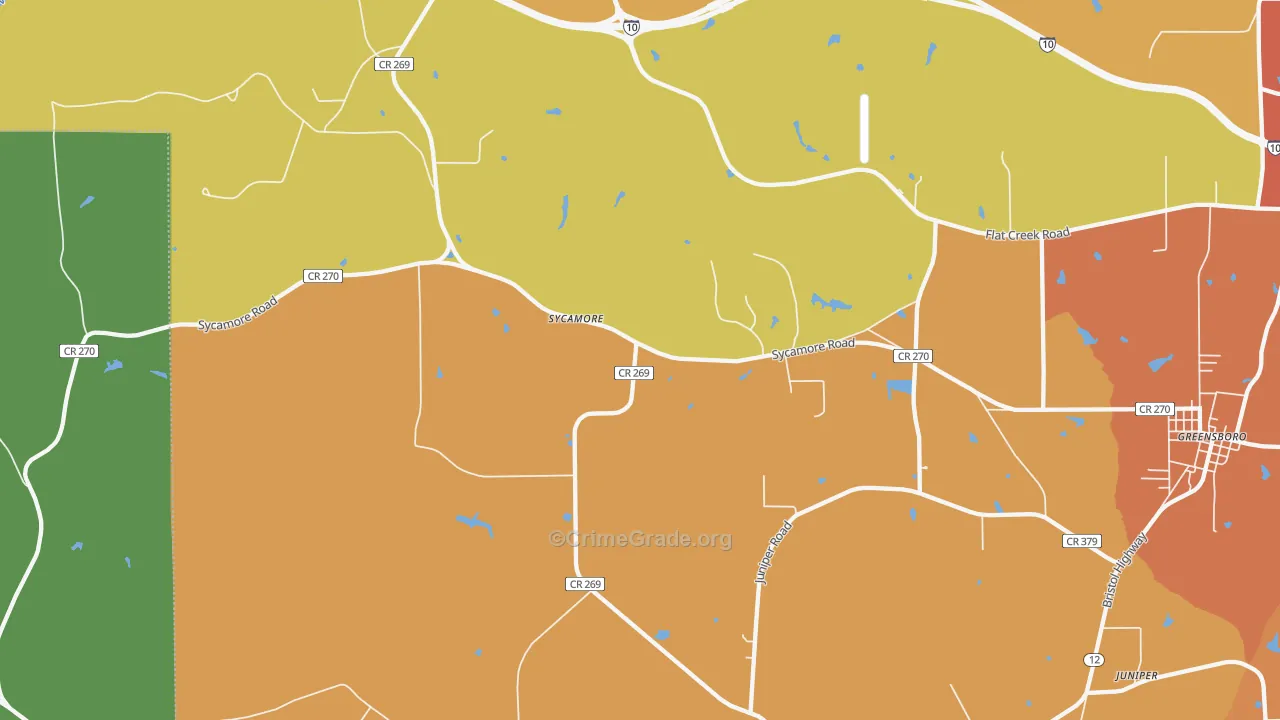 Sycamore, FL Map of Theft Rates