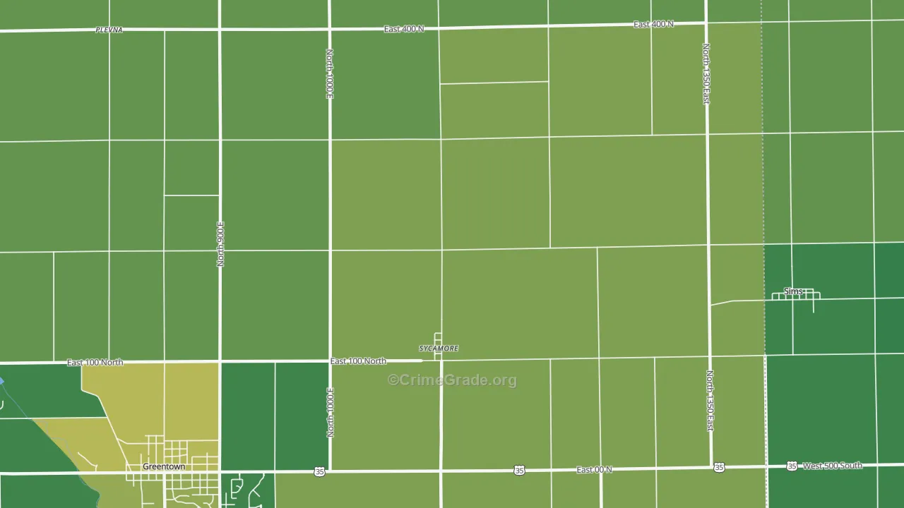Sycamore, IN Map of Theft Rates